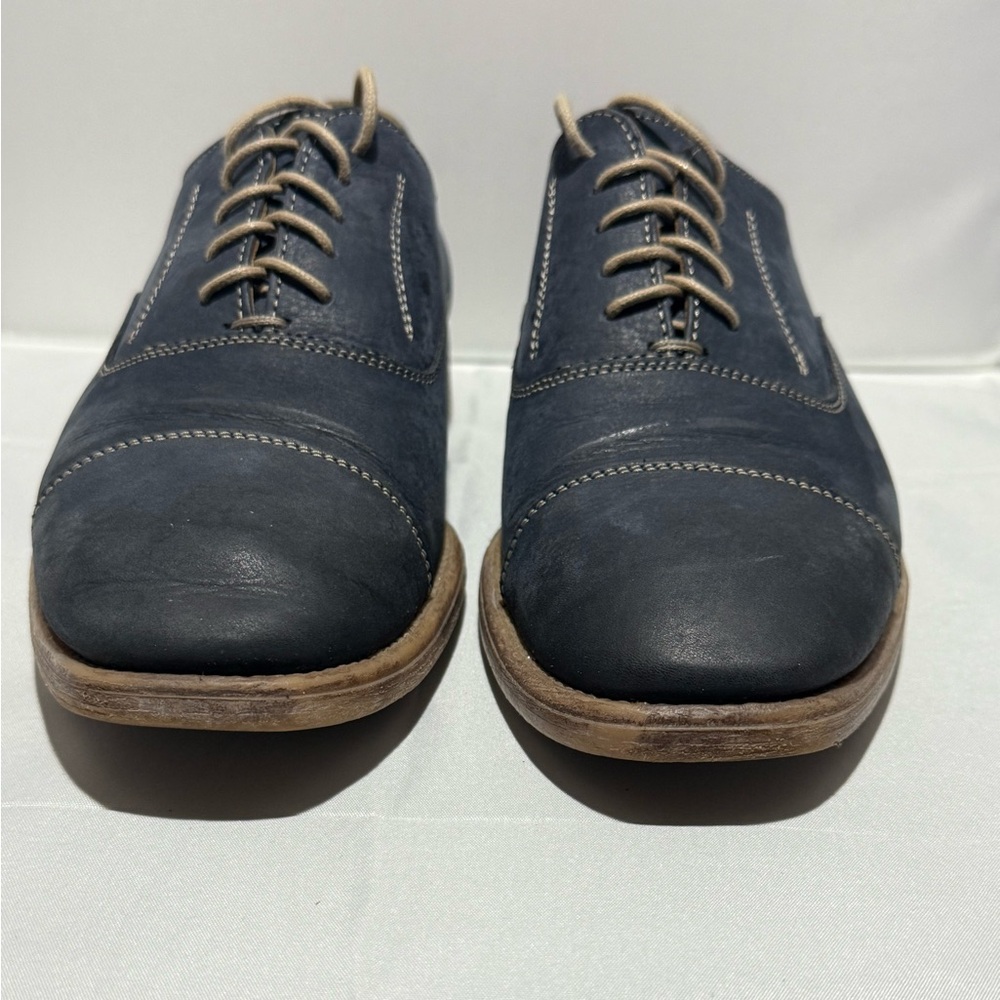 Johnston & Murphy Dark Blue Leather Oxfords